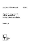 Couverture : Cognitive consequences of tonality in language