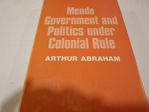 Couverture : Mende government and politics under colonial rule