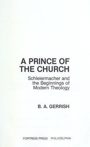 Couverture : A prince of the church
