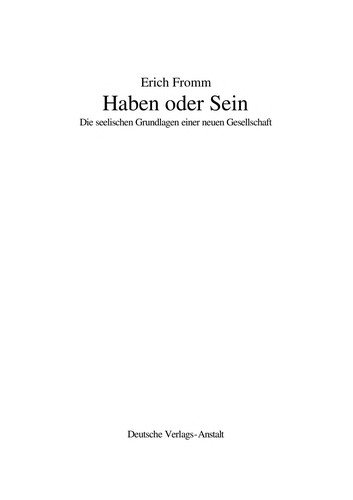 Couverture : Haben oder sein
