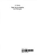Couverture : Hegel Oder Das Bedurfnis Nach Philosophi