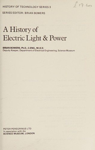 Couverture : A history of electric light & power