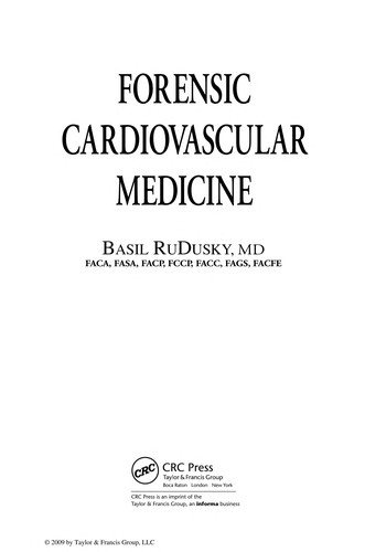 Couverture : Forensic cardiovascular medicine