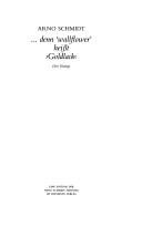 Couverture : --denn 'wallflower' heisst 'Goldlack'