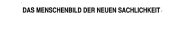 Couverture : Das Menschenbild der neuen Sachlichkeit