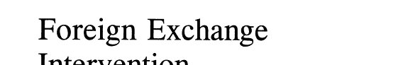 Couverture : Foreign exchange intervention