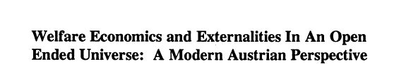 Couverture : Welfare economics and externalities in an open ended universe