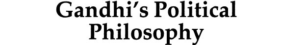 Couverture : Gandhi's political philosophy
