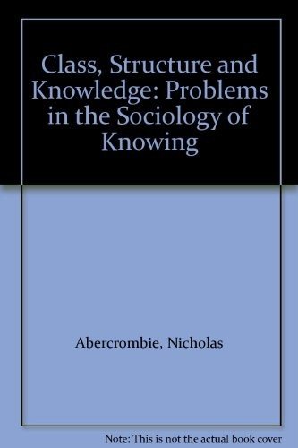 Couverture : Class, structure, and knowledge