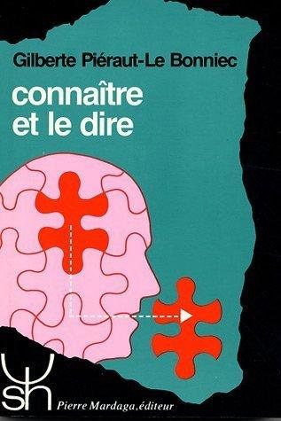 Couverture : Connaître et le dire