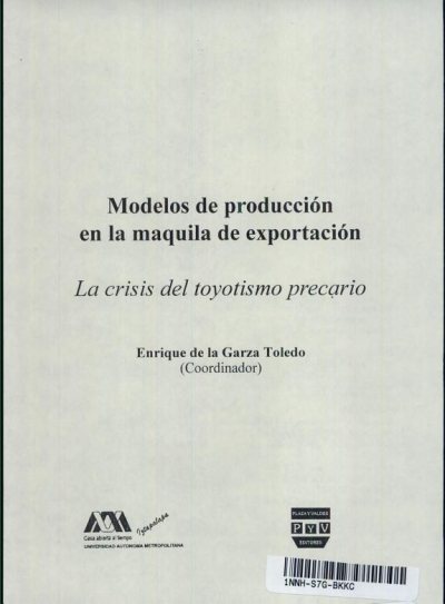 Couverture : Modelos de producción en la maquila de exportación