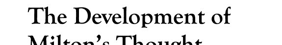 Couverture : The development of Milton's thought