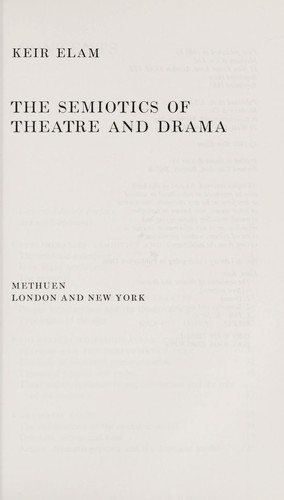 Couverture : The semiotics of theatre and drama