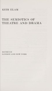 Couverture : The semiotics of theatre and drama