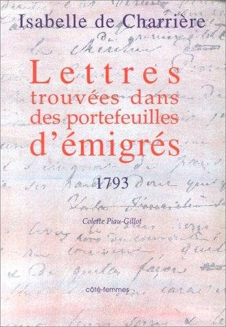 Couverture : Lettres trouvées dans des portefeuilles d'émigrés 1793