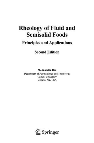 Couverture : Rheology of fluid and semisolid foods
