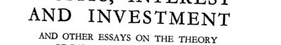 Couverture : Profits, interest, and investment
