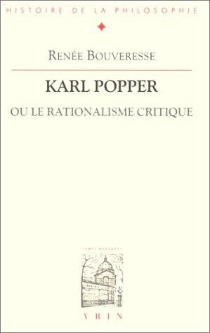 Couverture : Karl Popper, ou, Le rationalisme critique