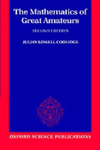 Couverture : The mathematics of great amateurs