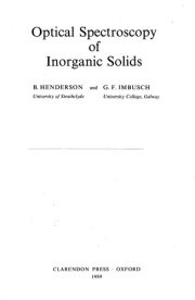 Couverture : Optical spectroscopy of inorganic solids