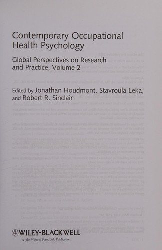 Couverture : Contemporary occupational health psychology
