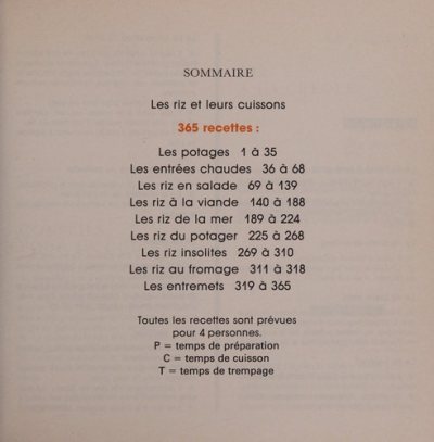 Couverture : 365 recettes de riz