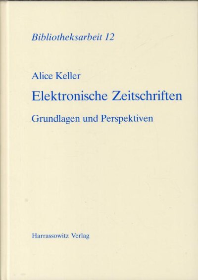 Couverture : Elektronische Zeitschriften