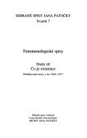 Couverture : Fenomenologické spisy