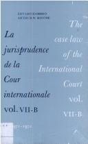 Couverture : The case law of the International court