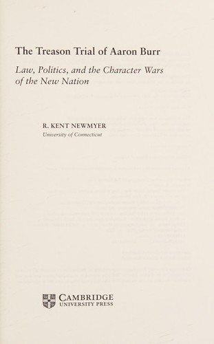 Couverture : The Treason Trial of Aaron Burr