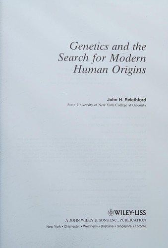Couverture : Genetics and the search for modern human origins