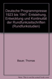 Couverture : Deutsche Programmpresse, 1923 bis 1941