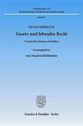 Couverture : Gesetz und lebendes Recht