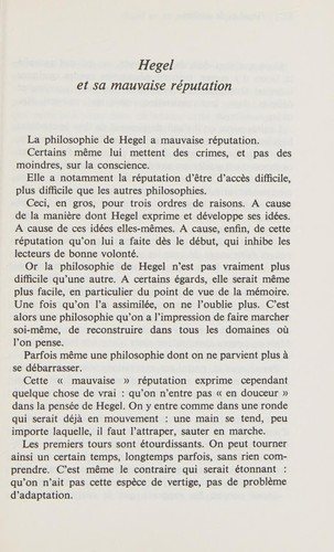 Couverture : Hegel et la société