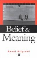 Couverture : Belief and meaning