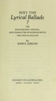 Couverture : Why the Lyrical ballads?