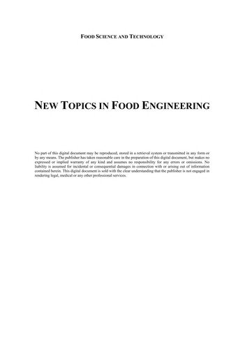 Couverture : New topics in food engineering