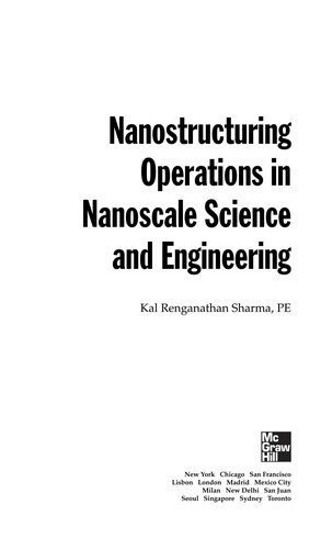 Couverture : Nanostructuring operations in nanoscale science and engineering
