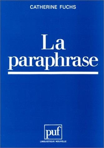Couverture : La paraphrase