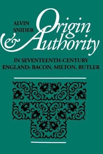 Couverture : Origin and authority in seventeenth-century England