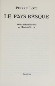 Couverture : Le pays basque