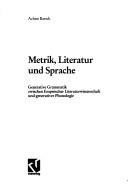 Couverture : Metrik, Literatur und Sprache