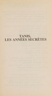 Couverture : Tanis, les années secrètes
