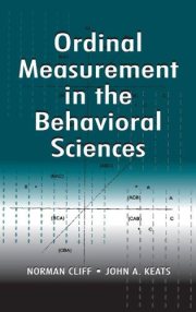 Couverture : Ordinal measurement in the behavioral sciences