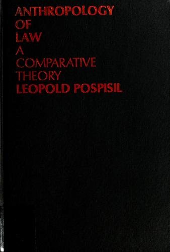 Couverture : Anthropology of law: a comparative theory