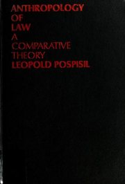 Couverture : Anthropology of law: a comparative theory