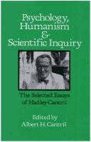 Couverture : Psychology, humanism, and scientific inquiry