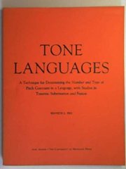 Couverture : Tone languages