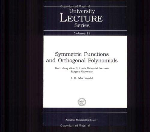 Couverture : Symmetric functions and orthogonal polynomials