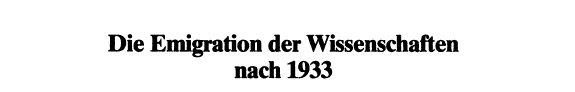 Couverture : Die Emigration der Wissenschaften nach 1933